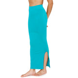 Zivame All Day Seamless Mermaid Saree Shapewear With Removable Drawcord |Shaping Petticoat- Turq Blue Blue S