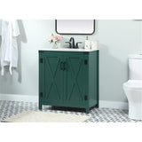 Elegant Decor Grant 30 Aluminum Mdf Single Bathroom Vanity In Green