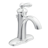 Moen Brantford Chrome OneHandle Traditional Bathroom Sink Faucet with Optional Deckplate and Available Vessel Sink Extension Ki