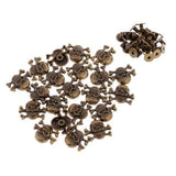 ATORSE 2x20 Sets Skull Screwback Studs Punk Rivets for Bag Leathercraft Decor Bronze