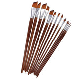 ATORSE 3x13 Pieces Artists Paint Brushes Set Wooden Handle Nylon Hair Angle Shader