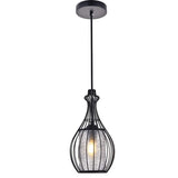 Living District Miya 1-Light Modern Metal Pendant In Black Finish