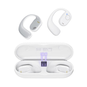 PSIER Open Ear Bluetooth Headphones, 40 Hours Playtime Bluetooth 5.3 Wireless Sports Earbuds with Digital Display Charging Case,
