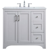 Elegant Kitchen And Bath 36 Inch Single Bathroom Vanity Cabinet - Grey