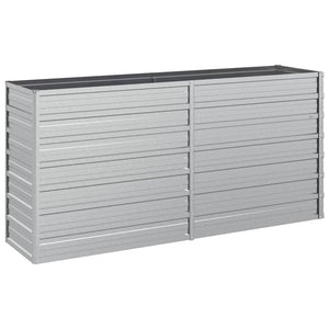 'Vidaxl Raised Garden Bed In Silver - Sturdy Galvanized Steel - Suitable For Outdoor Use, Ideal For Plants & Herbs - 160X40X77 Cm