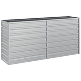 'Vidaxl Raised Garden Bed In Silver - Sturdy Galvanized Steel - Suitable For Outdoor Use, Ideal For Plants & Herbs - 160X40X77 Cm