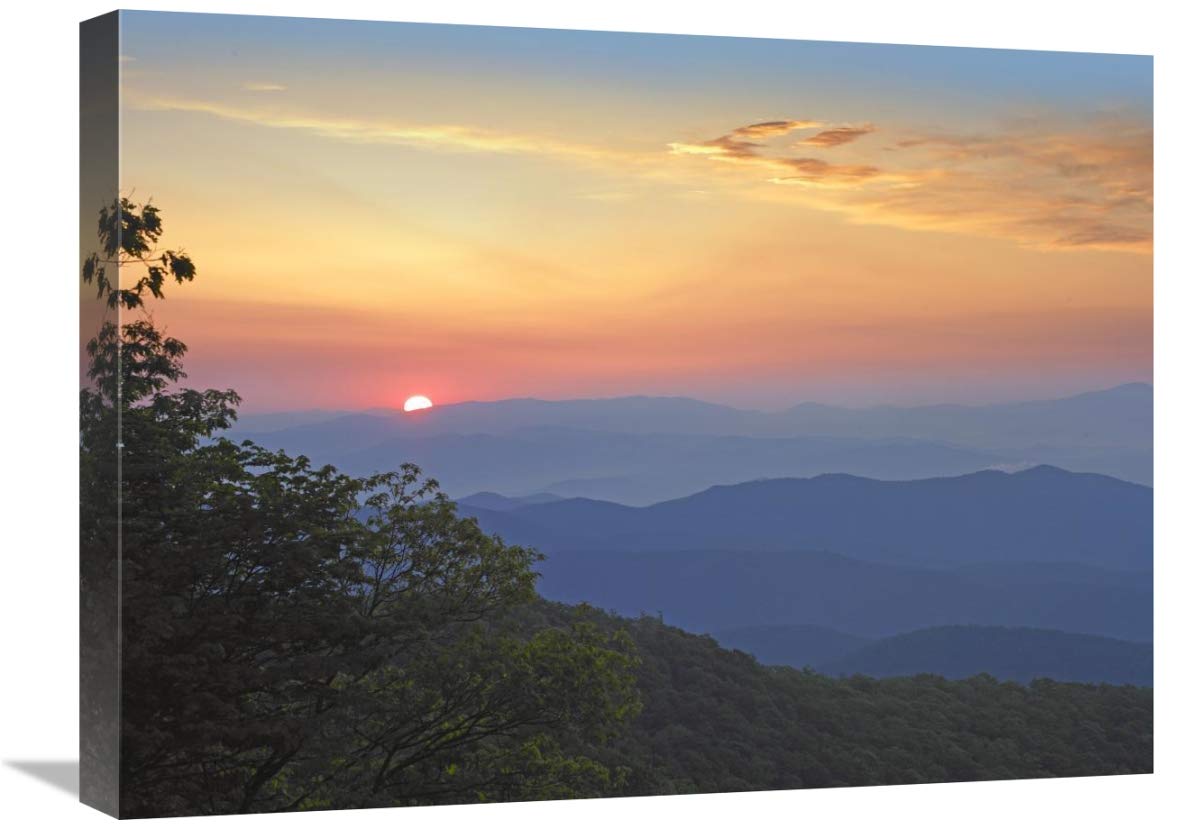 Sunset Over The Pisgah National Forest From The Blue Ridge Parkway, North Carolina-Canvas Art-24X18