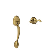SCHLAGE Plymouth Front Entry Handle Flair LeftHanded Interior Lever (Antique Brass) FE285 PLY 609 FLA LH