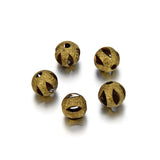 100pcs Artistic Filigree Round Beads 6mm (0.24 Inch) Tarnish Resistant Antique Bronze Plated for DIY Craft Jewelry Making CF59-6