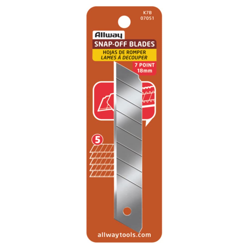 Allway Tools K7B 18Mm Snap Off Blades 5 Count