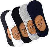 Ikis Unisex Mercerised AntiSlip Cotton Loafer Socks (Grey White Blue Black, Free Size) Pack Of 5