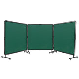 VEVOR Welding Screen with Frame, 6' x 6' 3 Panel Welding Curtain Screens, Flame-Resistant Vinyl Welding Protection Screen on 12 