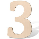 17 inch Large Wooden Numbers for Party Decor, Big Wood Number 3 for Wall Decor, Unfinished Blank Giant Wooden House Numbers, Woo