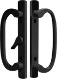 Wynn Hardware 8.5 Legacy Sliding Patio Door Handle Set - Fits 3-15/16 Hole Spacing, 45 Mortise Lock, Non-Keyed, Center Latch, Bl
