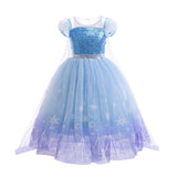 Dressy Daisy Toddler Girls Ice Princess Snow Queen Halloween Birthday Christmas Party Dress Up Costume with Cape Size 4T to 5T