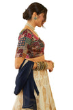 Soch Womens Black Tussar Sequin Embroidered V-Neck Back-Open Blouse Black M