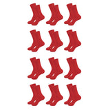 Mukhaksh (Pack Of 12 Pairs = 24 Socks Men Boys Cotton Lycra Red Crew Mid Calf Length Socks