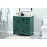 Elegant Decor Grant 32 Aluminum Mdf Single Bathroom Vanity In Green