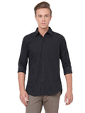Gosriki Men'S Cotton Blend Solid Slim Fit Casual Full Sleeves Shirt (Rikk-Black-Nw-Gs_Xl_Black_X-Large),Black,,B0BW9NS61C