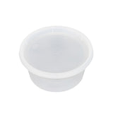 Asporto 12 Ounce To Go Boxes, 100 Microwavable Round Soup Containers - Clear Plastic Lids Included, Do Not Contain BPA, Clear Pl