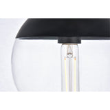 Living District Eclipse 1-Light Mid-Century Metal Pendant In Black And Clear