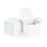 SHIPKEY 100 PCS White Cardboard Gift Boxes with lids | 4x4x4 Inches Square Boxes | Small Boxes Suitable for Party, Wedding, Chri