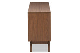 Baxton Studio Hildon 6 Drawer Double Dresser In White And Walnut Brown