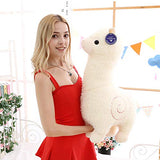 Maomoto Alpaca Plush Toy, 18 Inch Llama Stuffed Animal Large Llamacorn Alpaca Doll Plushie Hug Pillow Soft Fluffy Cushion White 