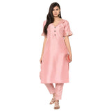 ZIYAA Women's Art Silk Salwar Suit Set (ZIKUPS2483ANDPA-XXL_Pink_Xx-Large)