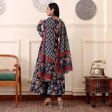 Gosriki Women'S Rayon Viscose Anarkali Printed Kurta With Pant & Dupatta (Minari Blue-Gs_L_Blue_Large),Blue,,B0DXKWLB1B