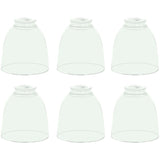 6-Pack Clear Glass Shades, Bell Shaped Glass Shade Covers Ceiling Fan Lamp Replacements, Light Fixtures Lampshade for Chandelier