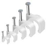 500pcs Cable Clips with Steel Nail in Cable Clips White 4mm 5mm 6mm 8mm 10mm Cable Wire Clips Cable Wall Clip Wire Staples Cord 