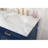 Elegant Decor Americana 60 Solid Wood And Metal Single Bathroom Vanity In Blue