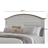 American Woodcrafters Meadowbrook White-Washed Wood Farmhouse Queen Size Arched Panel Headboard