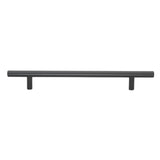 GlideRite Hardware 7 Center Solid Handle Bar Pull 10 Long, Matte Black, 5004-178