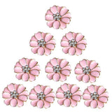 ATORSE 5x10pcs Metal Flower Rhinestone Buttons Flatback Embellishment Decor Pink
