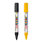 Zig POSTERMAN Medium TIP SIZE: 2 mm [Black & Yellow Special combo set] Never Fade Quick Dry and Permanent Works on Rocks Paintin