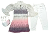 Baby Girls Party Dress With Legging And Matching Sling Bag, Pink (In, Age, 2 Years, 3 Years, Regular, Pink)