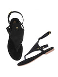 Shoetopia Women'S Snd-130 Flat Sandal-8 Kids Uk (Snd-130-Black)-Eu41,Black,8,B0D76VC46F