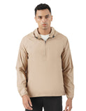 Pumpd Mens All-Purpose Windcheater With Front Zip Closure & Hoodie -With Self Packing Kit,Sand,Sand,L