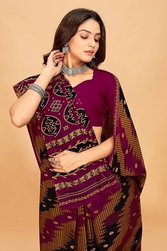 Tamaira Fashion Women'S Plain Cotton Saree (11538_Beige&Magenta