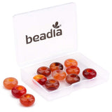 BEADIA Natural Red Agate Rondelle Stone with Large Hole (5.5mm) Loose Semi Gemstone Beads for Jewelry Making 14mmx7.5mm 12pcs