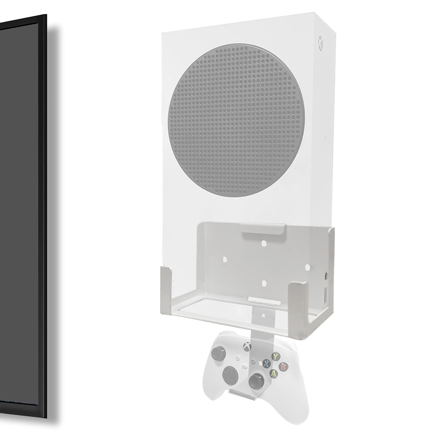 Wall Mount for Xbox Series S (Mount The console & Accessories on Wall Near or Behind TV LeftRight), Wall Shelf Bracket Kit for X