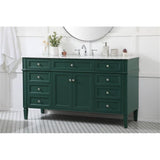 Elegant Decor Park Avenue 60 Metal Mdf Marble Single Bathroom Vanity In Green