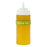 Restaurantware-First in First Out 2.75 x 0.75 Inch Olive Oil Label Bands, 10 Durable Squeeze Bottle Labels - Flexible, Dishwasha