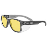 MAGID Y50 Series Performance Anti-Fog Polycarbonate Safety Glasses with Side Shields, 12 Pairs, Amber Lens | Black Frame, Y50BKA