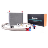 G-PLUS Universal 30 Row AN10 Silver Engine Transmission Oil Cooler Kit Oil Filter Adapter Hose Kit Aluminum