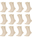 Mukhaksh (12 Pairs Men Cotton Calf Length Crew Length Long Skin Socks