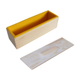 TRENDIVIBE Rectangular Silicone Mould Wooden Box Silicone Soap Loaf Mould for DIY Craft Yellow