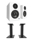 Kanto YU2 PC Gaming Desktop Speakers | 3 Composite Drivers | 3/4 Silk Dome Tweeter | Class D Amplifier | Pair | Matte White with